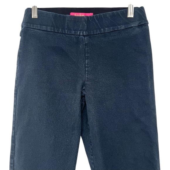 Lilly Pulitzer Midnight Navy Pull On Travel Stretch Cotton CasualPants Women’s 2 - Picture 4 of 13